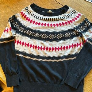 Talbots black snowflake sweater